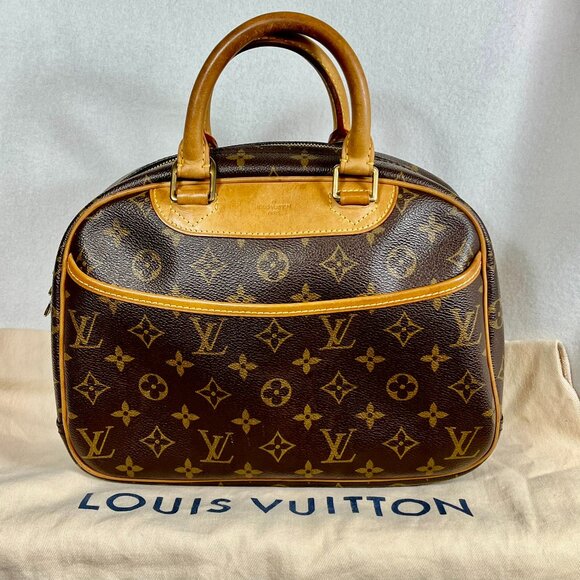 Authentic Louis Vuitton Trouville Monogram Brown Satchel Top Handle w Du… - Picture 13 of 16